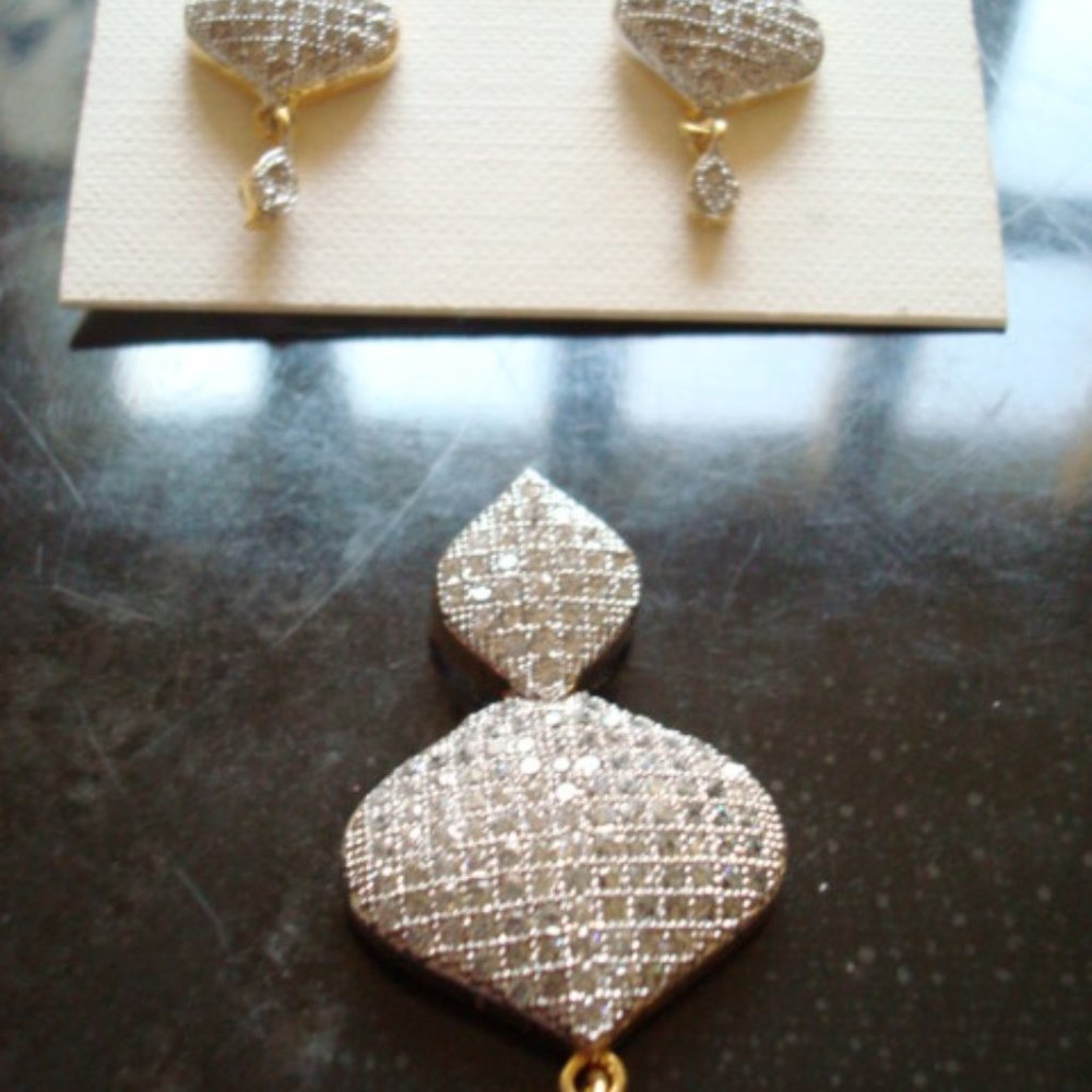 NIP CLEAR AUSTRIAN CRYSTALS PENDANT SET - Picture 10 of 11